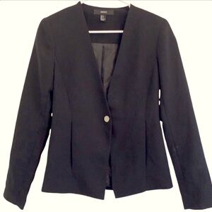 FOREVER 21 BLAZER BLACK LINED TAPERED BUTTON JACKET SMALL